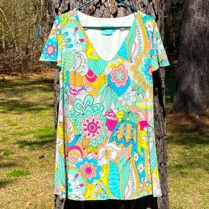Judith March Tunic Mini Dress Flare Retro Floral M